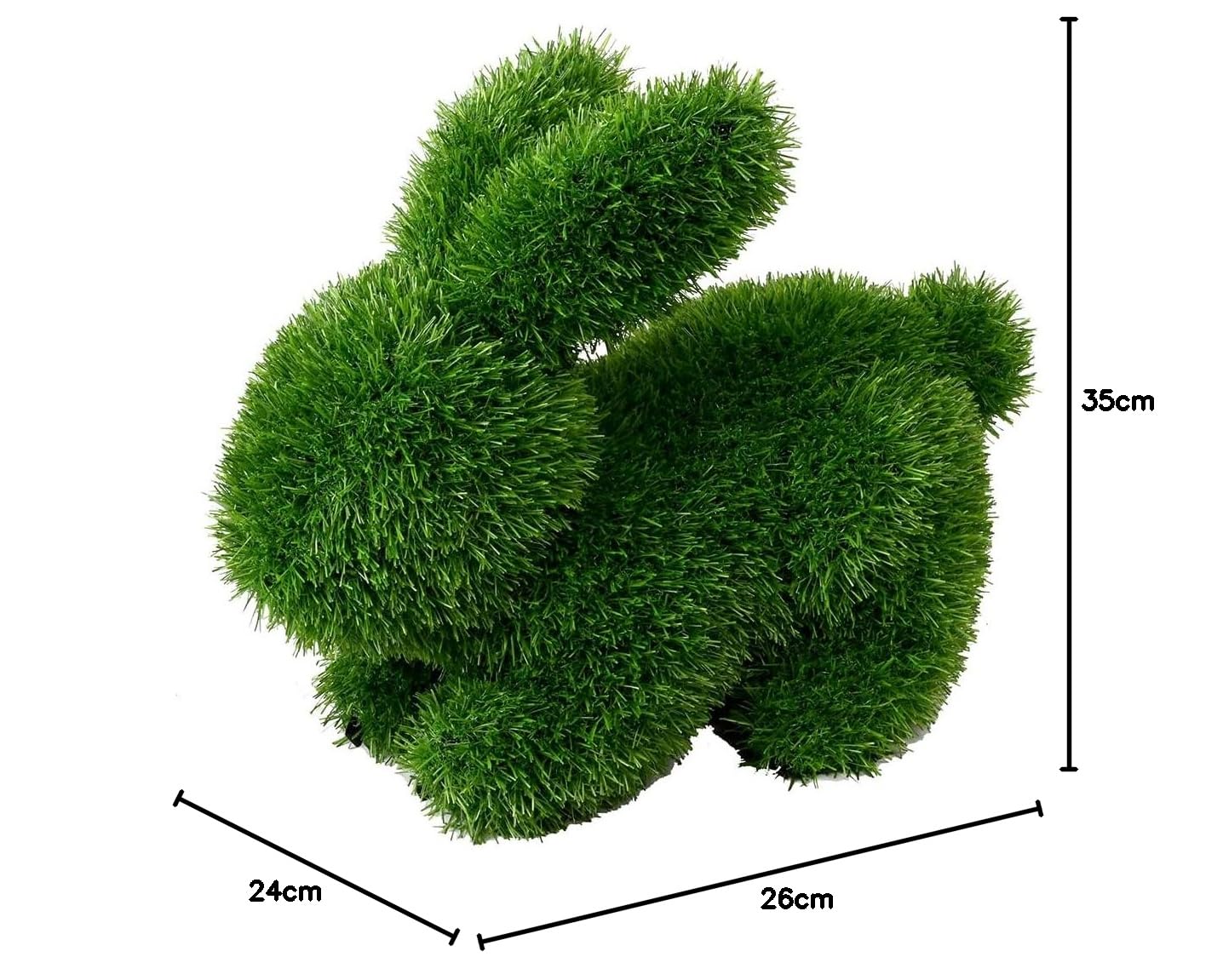 Innovative Kunstwerk Figuren aus Kunstrasen Hase Bär Hund Tier Garten Dekoration Gras Deko (Hase, 50 cm)