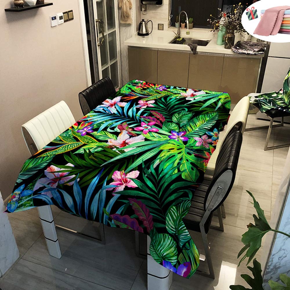 Mantel Hule Rectangular Hojas Verdes Impermeable Antimanchas PVC 140x250 Cm  Recortable Uso Interior Y Exterior 8435450436857, image size:1000x1000