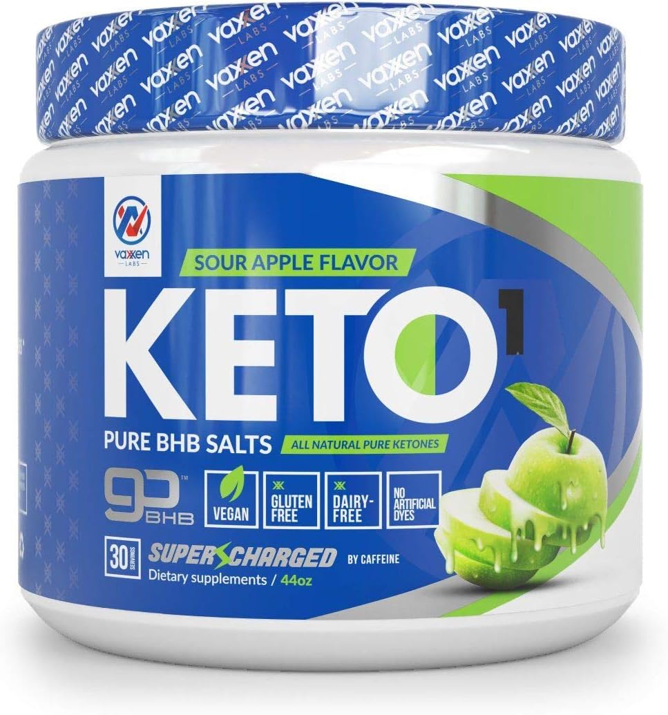 Exogenous Ketones Supplement with Beta Hydroxybutyrate BHB Salts for Ketogenic Diet – Keto Powder Drink to Help Reach Ketosis, Weight Control, Reduce Stress, Boost Energy (Sour Apple, 30 SRV)