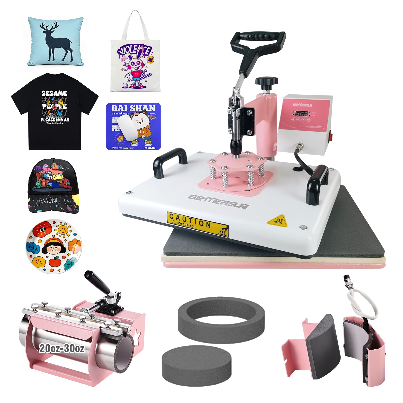 BetterSub 5 in 1 Heat Press Machine 12x15 inch, Industrial-Quality Sublimation Press with…