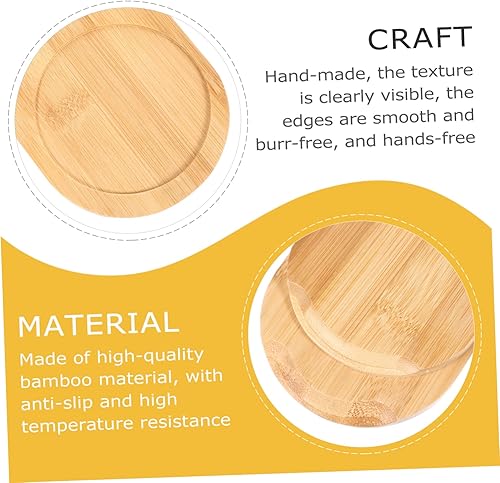 Miniatura 8 de TIDTALEO Tarro de condimento para tarro, bandeja de madera, bandeja decorativa para servir, taza redonda, posavasos para adornos, bandeja de mesa de