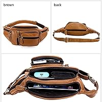 Amazon.com | Genuine Leather Fanny Pack large capacity Crossbody