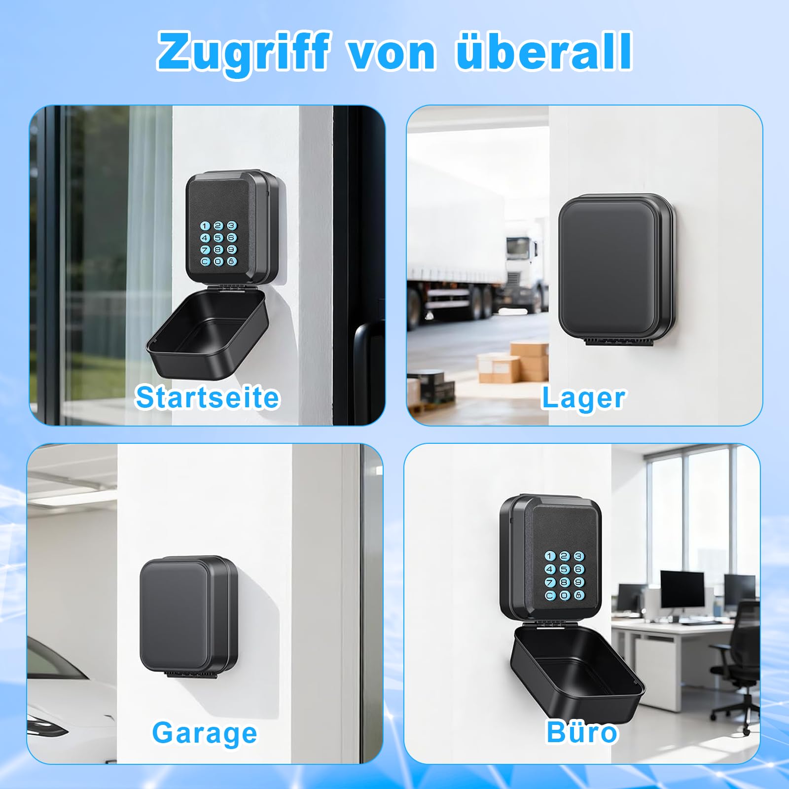 Schlüsseltresor mit Zahlencode, Smart Schlüsselbox, Key Lock Box