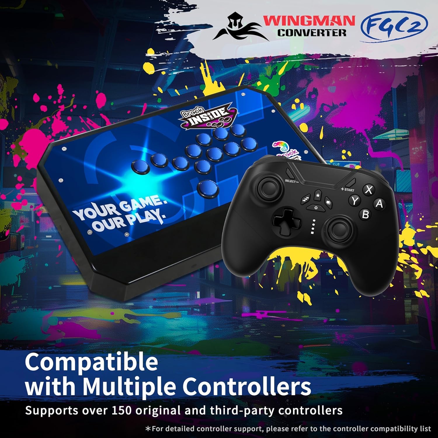 Mcbazel Konwerter PS5 Wingman FGC 2, PS5, PS4, XBox Series X|S/Xbox One/Xbox Elite/NS Switch / Arcade Stick PS5/PC z systemem Windows