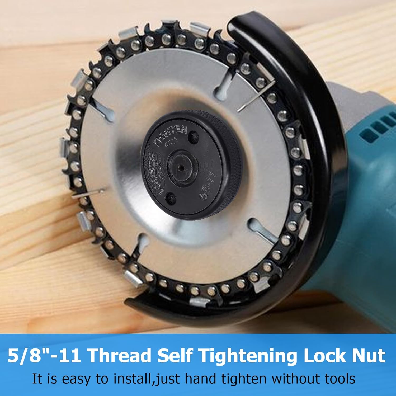 Biaungdo 5/8"-11 Thread Angle Grinder Flange Nut, Quick Release Self Locking Flange Nuts Replacement for Angle Grinder