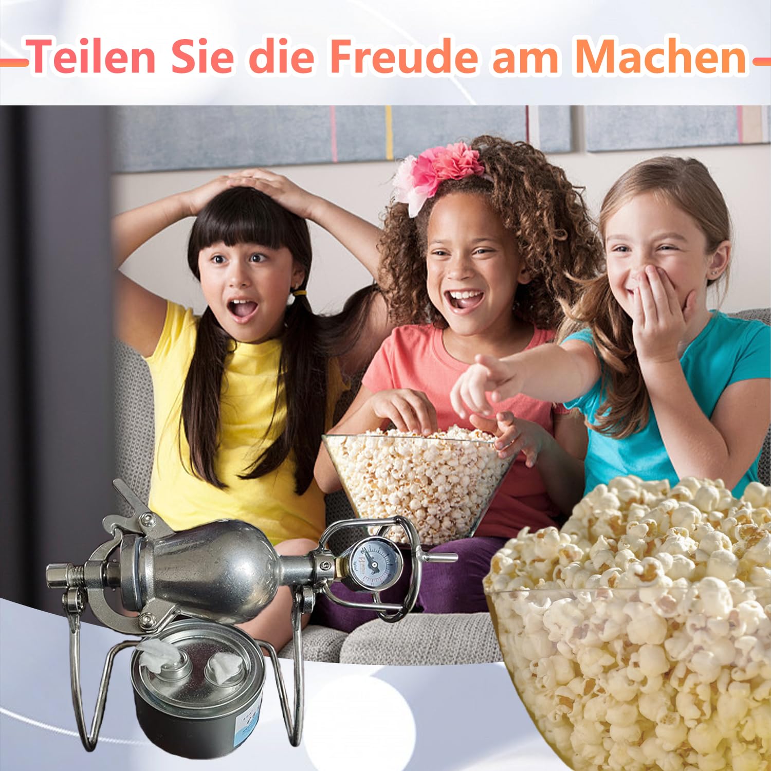 Mini Vaso Popcorn Cinese Da 340 Ml In Acciaio Inox, Piccola Pistola Popcorn Per Riunioni Di Famiglia E Divertimento Per Feste