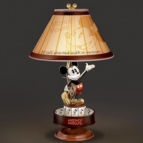 Miniatura 7 de Bradford Exchange - Lámpara de ratón con base de animación giratoria y pantalla de silueta de Disney Mickey Mouse