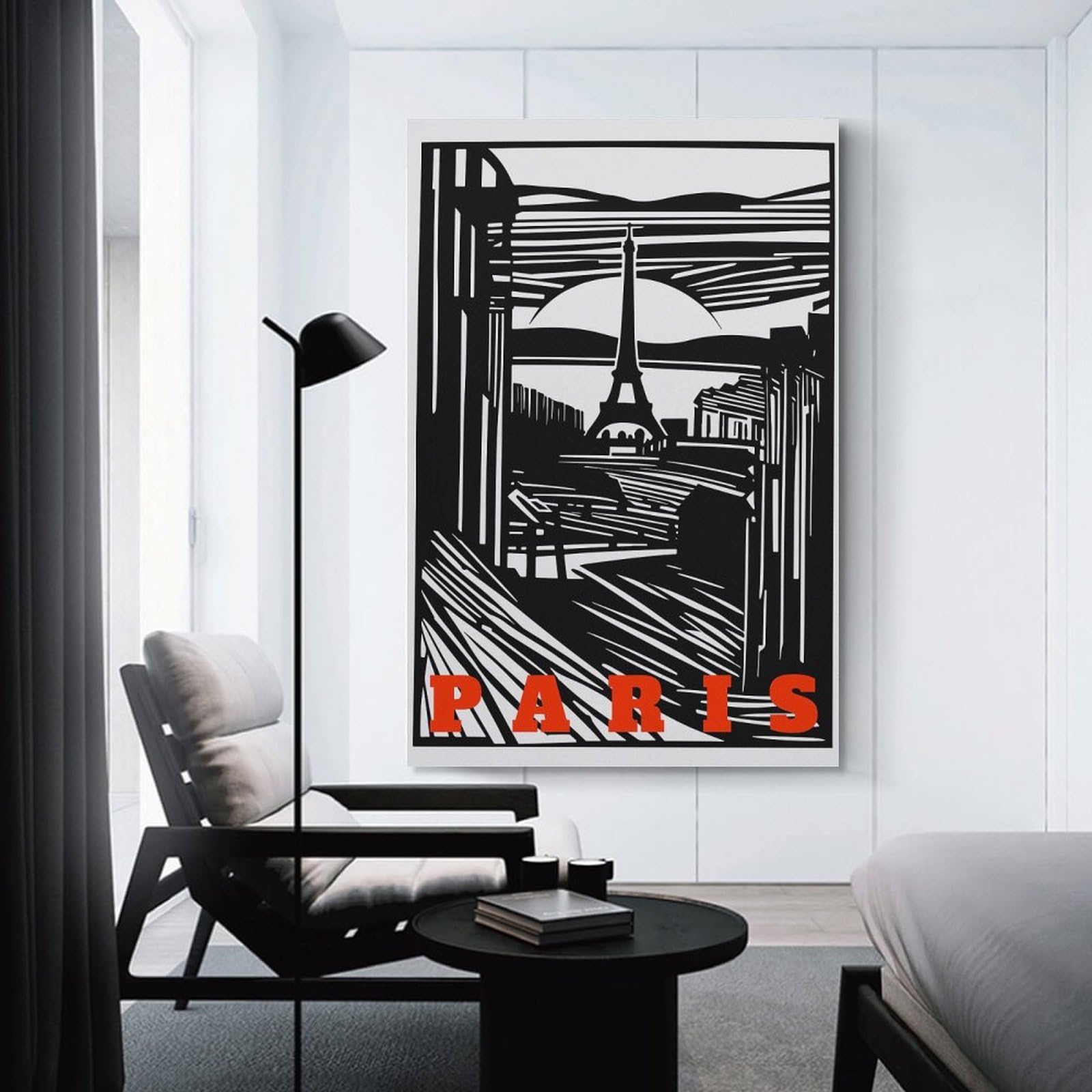 Junmoney Paris Vintage Landscape Canvas Art Print, 24x36inch(60x90cm), for Home Walls, Creative Rooms Or Shared Spaces, Decorative Artwork with Broad Appeal