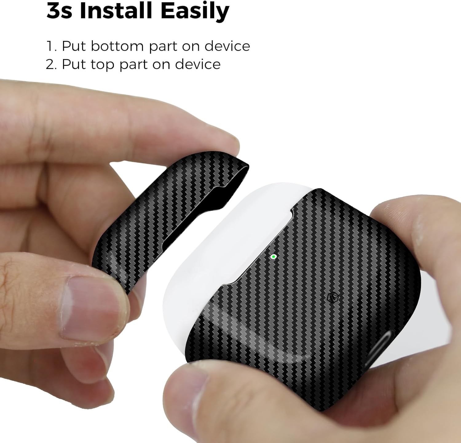 MONOCARBON Real 3K Carbon Fiber Case for Airpods 4,Ultra Light & Thin/Scratch Resistant Protective Hard Cover for 2024 New 4th Generation Airpods,Compatible with MagSafe Wireless Charging