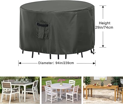 Miniatura 158 de ABCCANOPY Funda universal para mesa auxiliar de patio, para exteriores, pequeña cubierta impermeable y a prueba de polvo, marrón beige, 42 x 24 x 18
