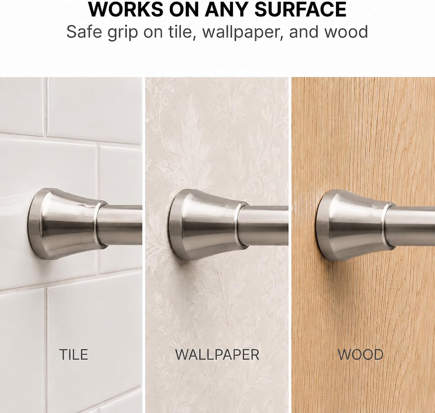 Tension Adjustable Shower Curtain Rod 43-79 Inches Stainless Steel Chrome