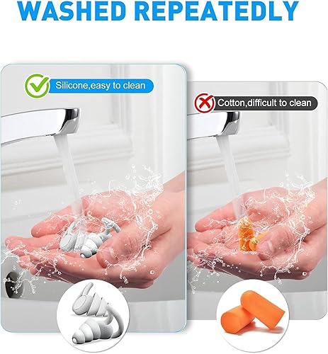 Miniatura 5 de Tapones para los oídos para cancelación de ruido para dormir, tapones para los oídos con reducción de ruido, auriculares de silicona suave