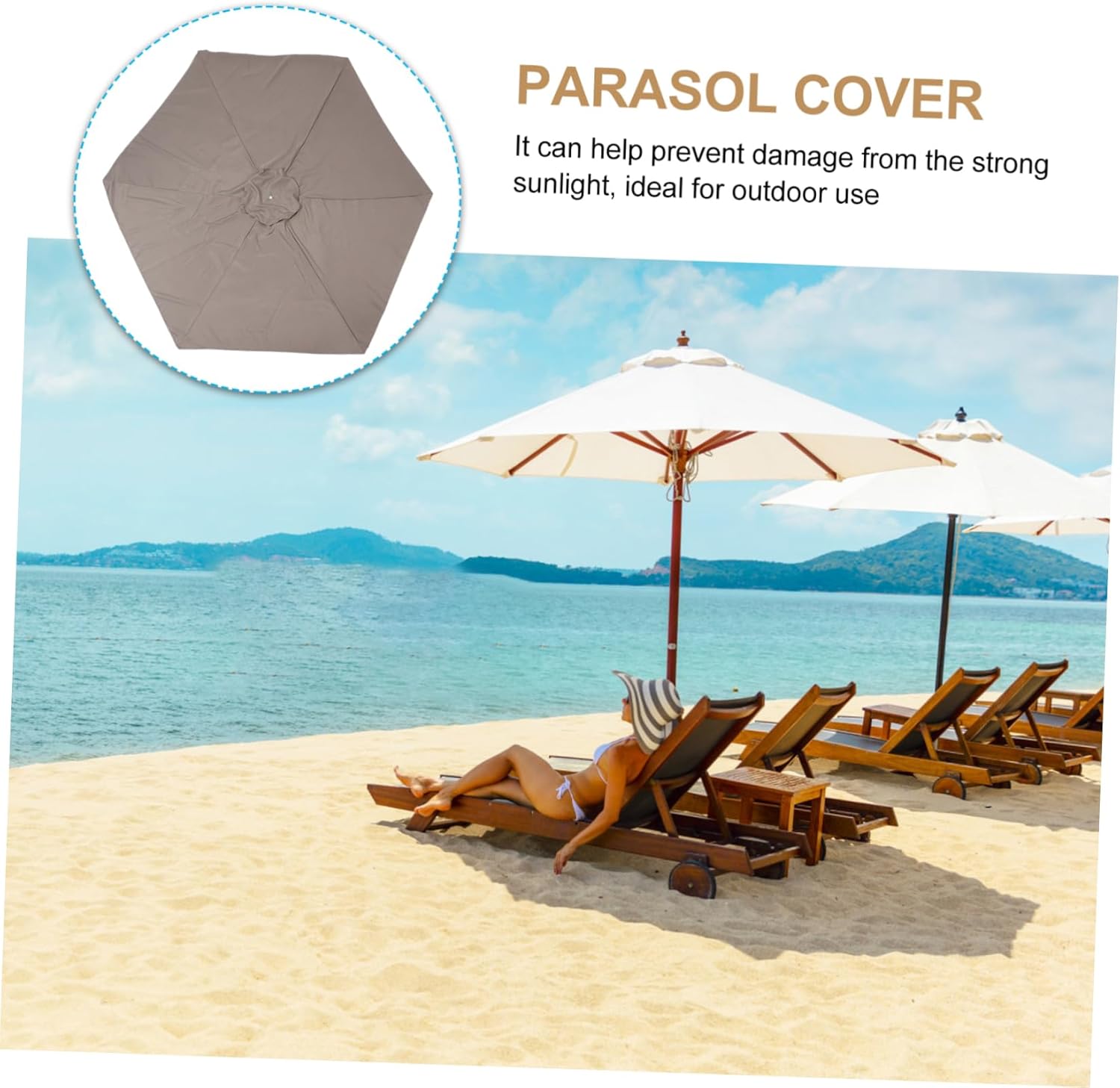 Umbrella Replacement Canopy Rainproof Patio Umbrella Cover Outdoor Canopy