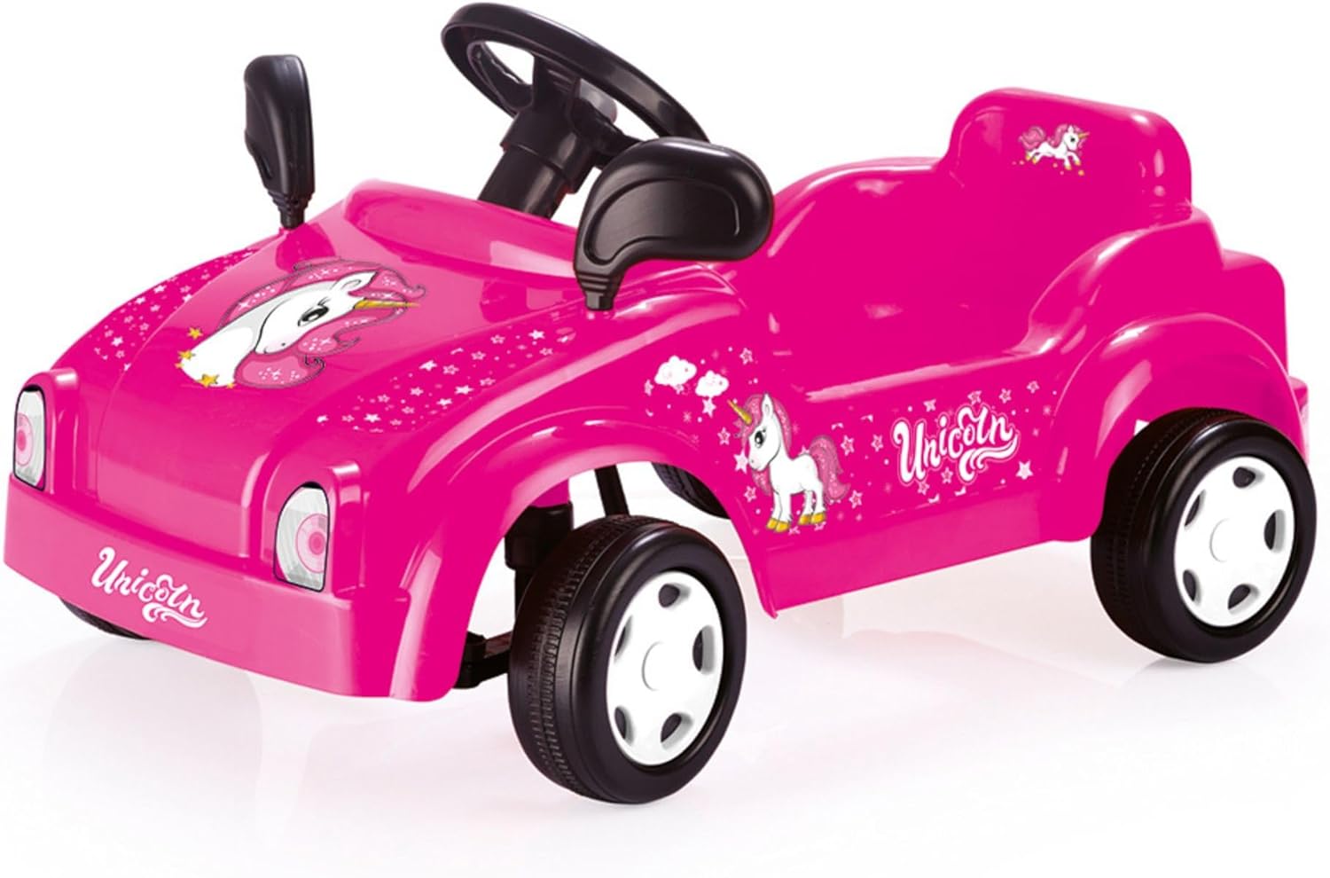DOLU Pedal-Powered Unicorn Ride-On Car, Magical Kids Toy Vehicle with Built-in Horn, Indoor/Outdoor Riding Fun for Toddlers Ages 3+ Years