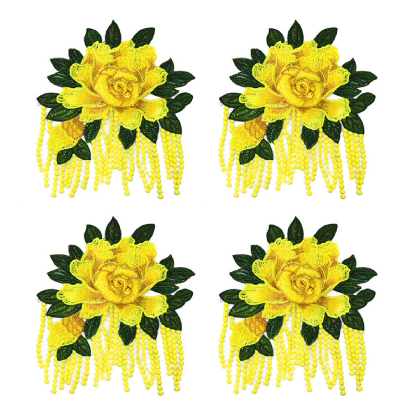 Buxuaaaa Yellow Textile Embellishments For Garments Bags And Projects In Assorted Designs Embroidered Fabric Transfers