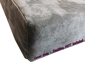 Dogbed4less DIY Pet Bed Pillow Grey Microsuede Duvet Cover and Waterproof Internal case for Large Dog at 55X37X4 Inch - Covers only