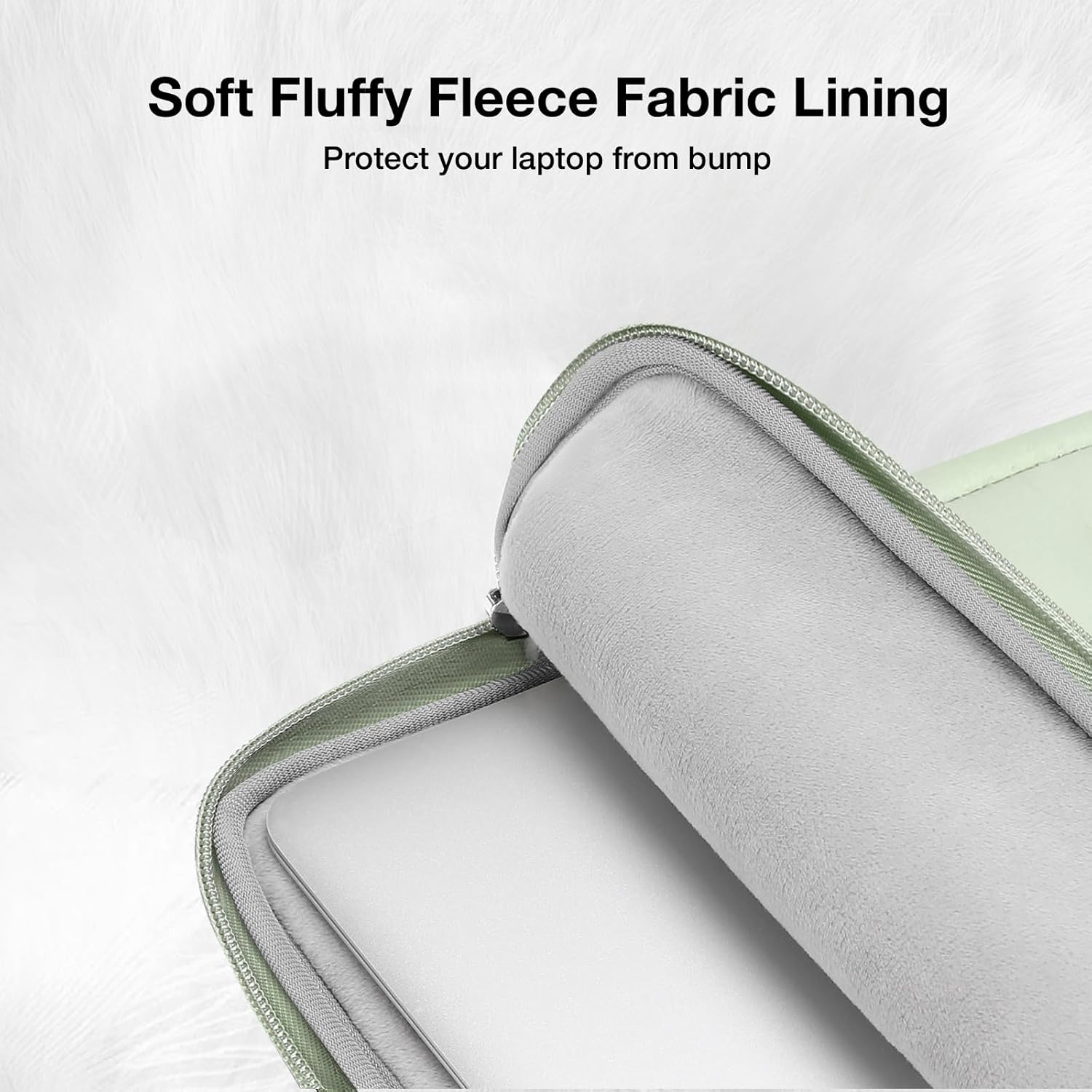 MOSISO Laptop Case 16 inch, 15-15.6 inch Puffy Laptop Sleeve Compatible with MacBook Pro 16 M4 M3 M2 M1,HP Acer Dell Lenovo ASUS Notebook, Rectangle Quilted Puffer Computer Bag for Women, Sage Green - Image 3