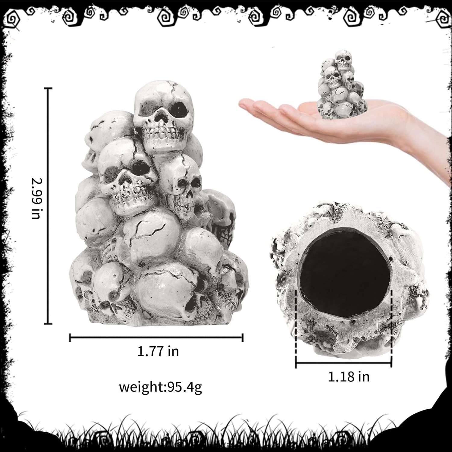 2 PCS Toilet Bolt Caps Decorative, Ceramic Skull Toilet Bolt Screw Covers Bathroom Decor Fun Skull Themed Gadgets Replacement Parts for Halloween (Skulls)