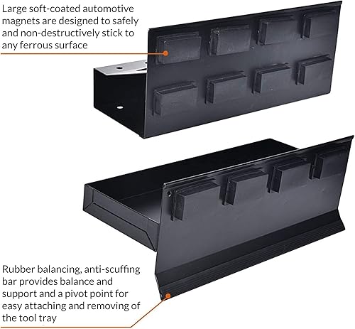 Miniatura 5 de Juego de 4 bandejas magnéticas para herramientas y piezas, caja de almacenamiento, caja de herramientas, organizador de herramientas, soporte para
