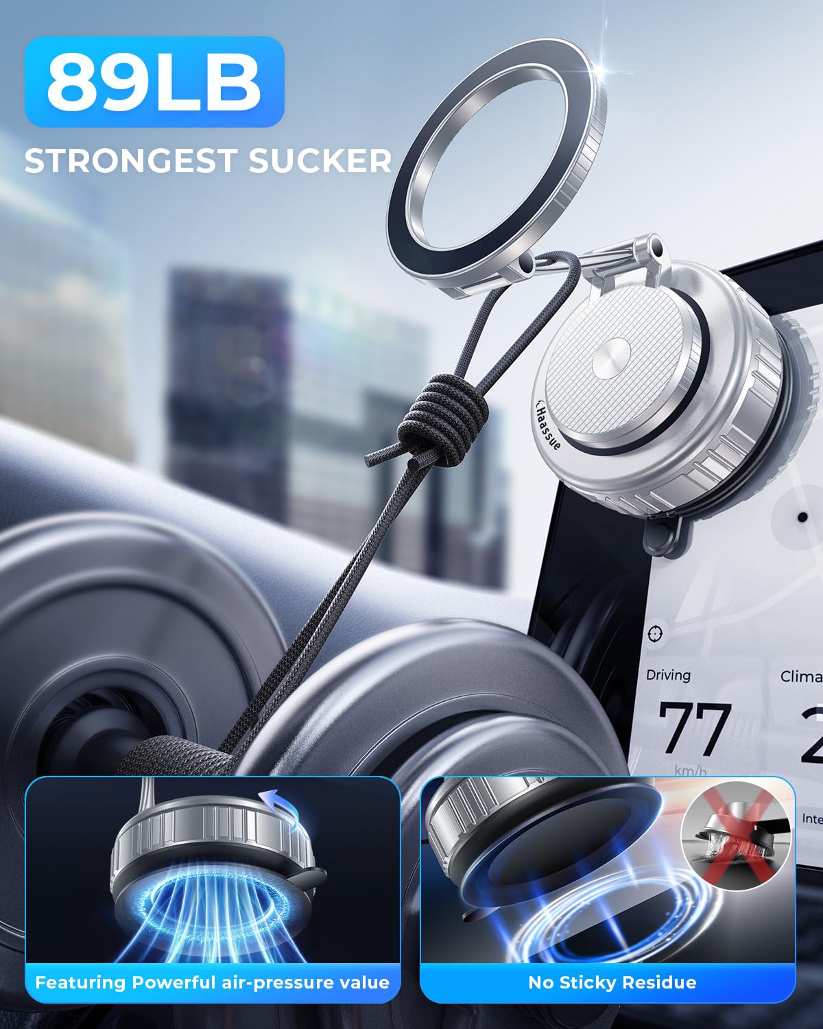 Supercharged Vacuum Magnetic Phone Holder For Car - 360° Adjustable Mount For All Phones