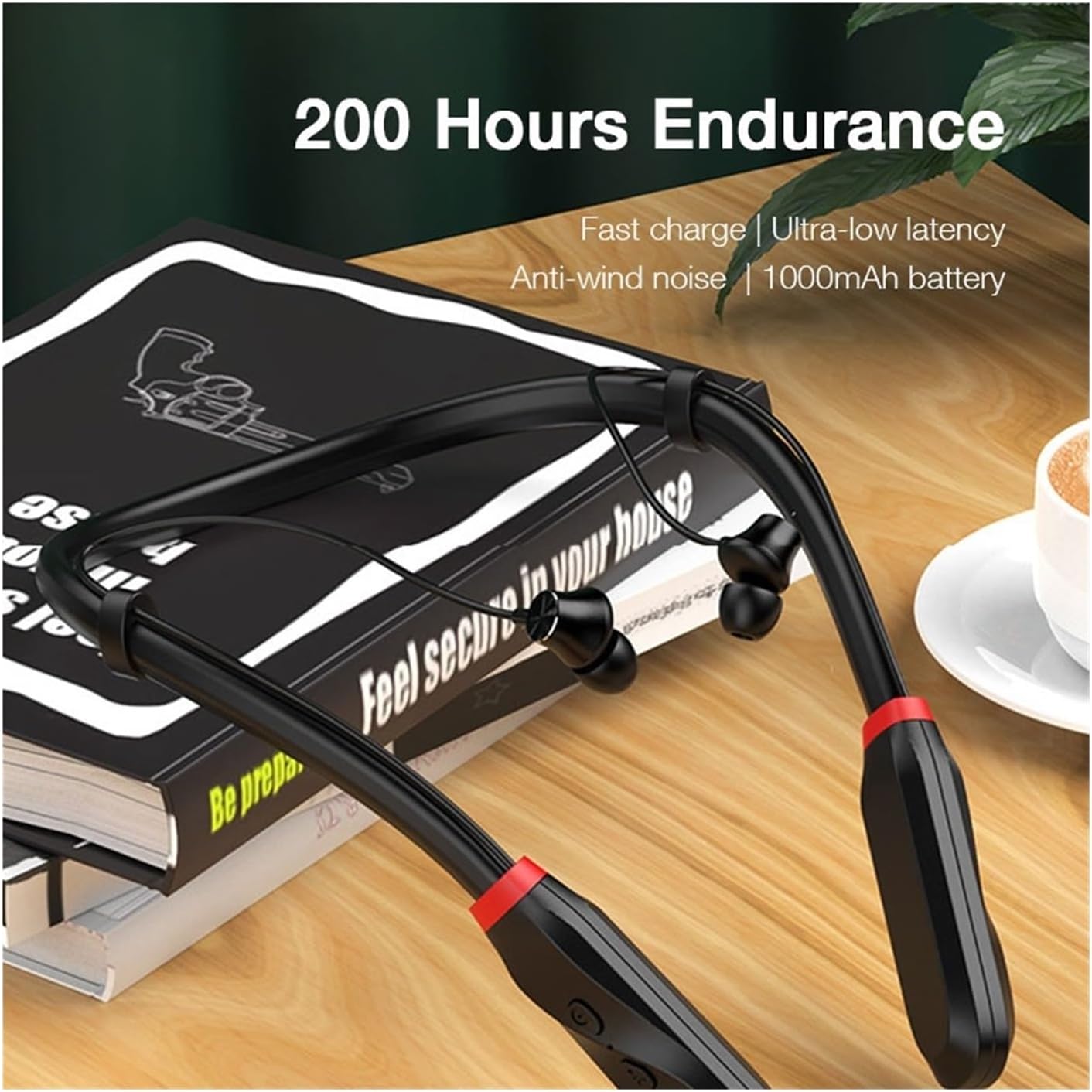 Compatible for Bluetooth Headset Heavy Bass Magnetic Wireless Headphones 5.1 Sports Music Stereo Waterproof(Green)