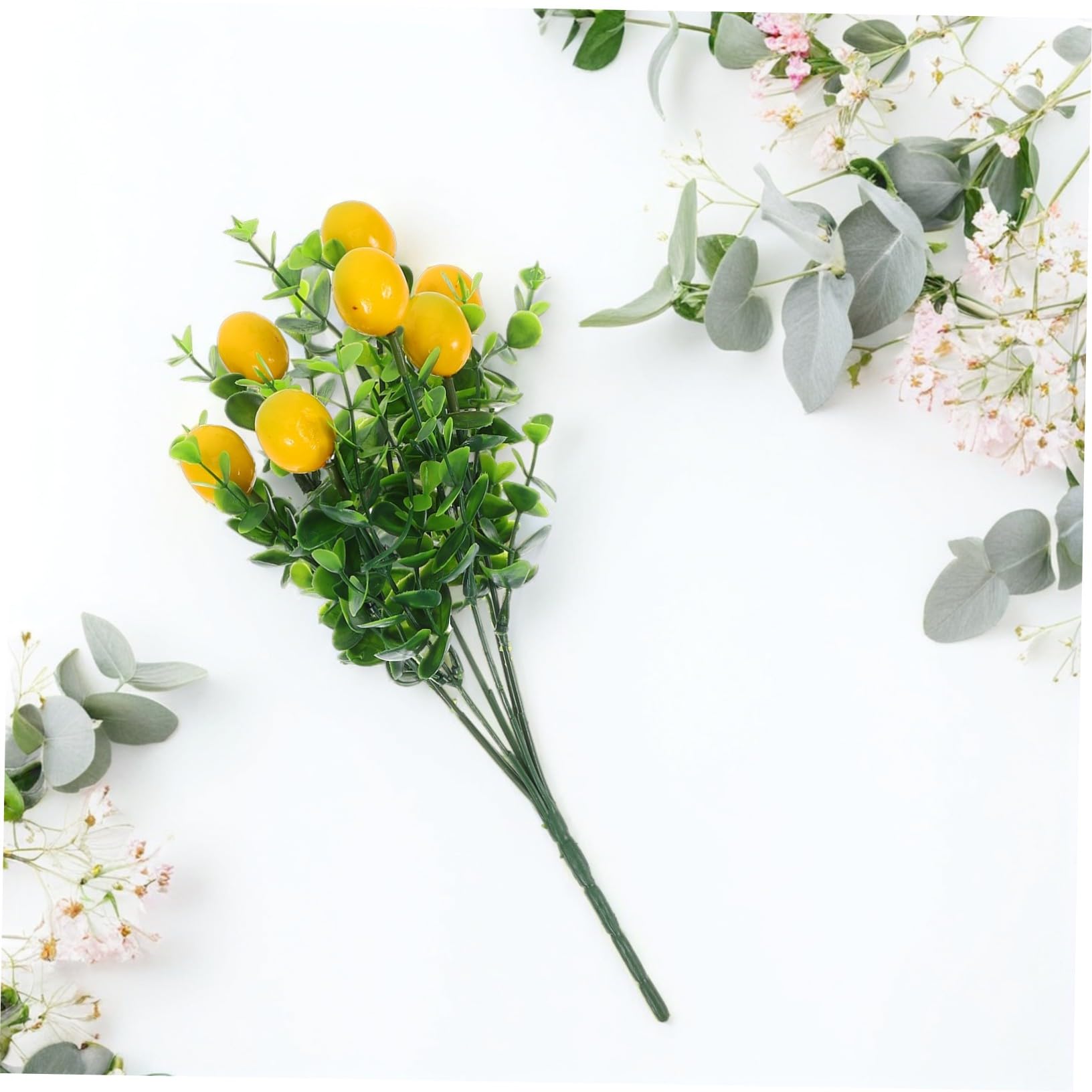STOBAZA 8 Pezzi Eucalipto con Bouquet Artificiale Verde Realistico Decorativi Manutenzione per Fotografia