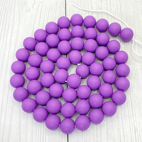 Miniatura 9 de 60 cuentas de silicona, cuentas de silicona de 0.59 pulgadas (0.591 in), cuentas redondas de goma a granel para hacer llaveros, cuentas focales de