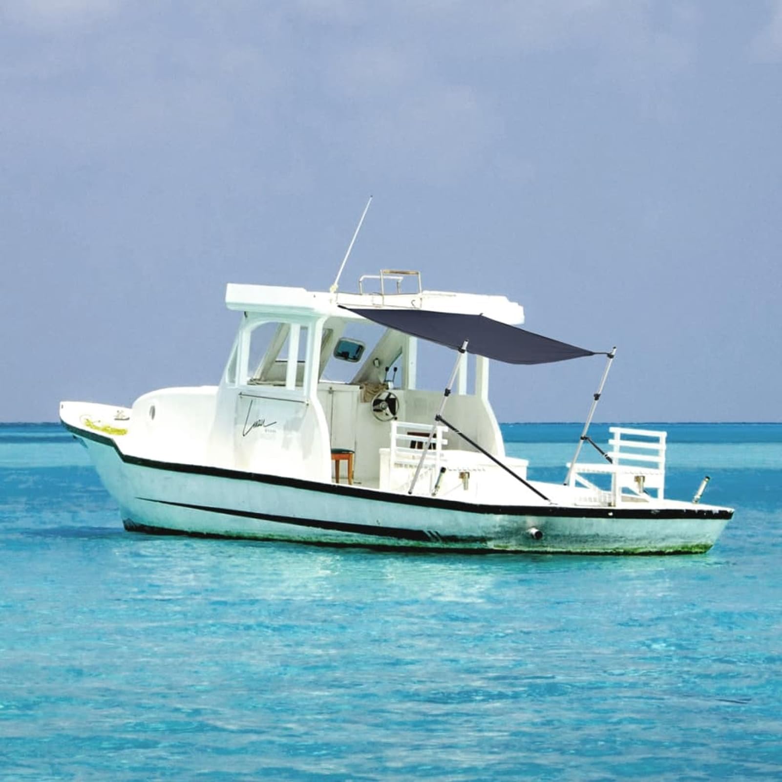 Tendalino Estensione a T, Ombreggiatura per Barche, 170x170x(115-183) cm, Poliestere 600D con Rivestimento PU e Struttura in Alluminio, Accessorio per Tendalino Bimini e Coperture Barca da Pesca e da