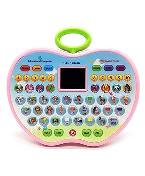 Educational Computer ABC and 123 Learning Kids Laptop with LED Display and Music (Multi-Color)