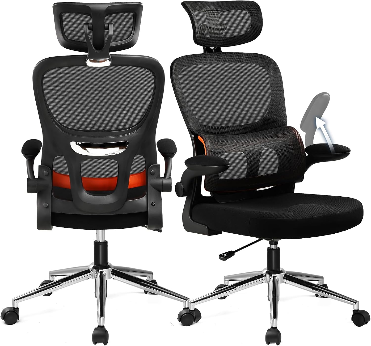 COMHOMA Office Chair, Ergonomic Computer Desk Chair with W Shape Wide Seat