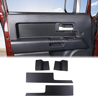 Aunginsy Inner Door Panel Trim Cover Compatible with Toyota FJ Cruiser 2007-2021 Car Inner Front Rear Door Look Interior Door Handle Panel Protection Cover Decorative Sticker ABS Interior Accessories