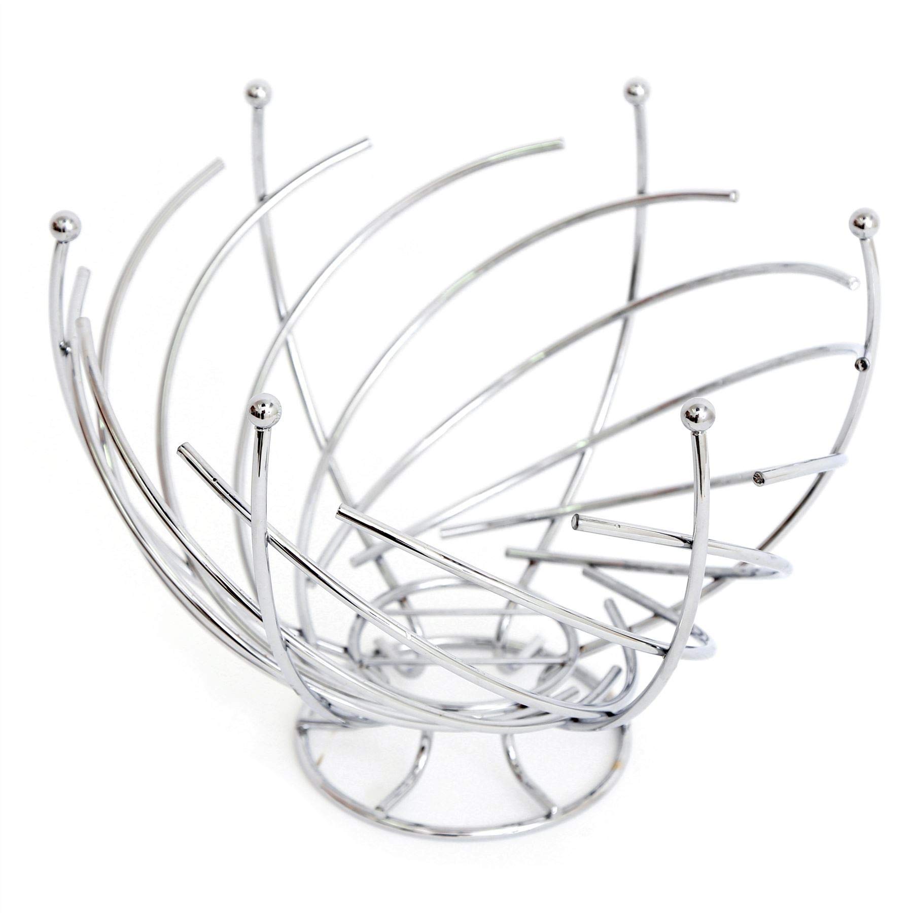 Carousel Home and Gifts Stunning Chrome Metal Fruit Storage Bowl ~ Decorative Display Basket