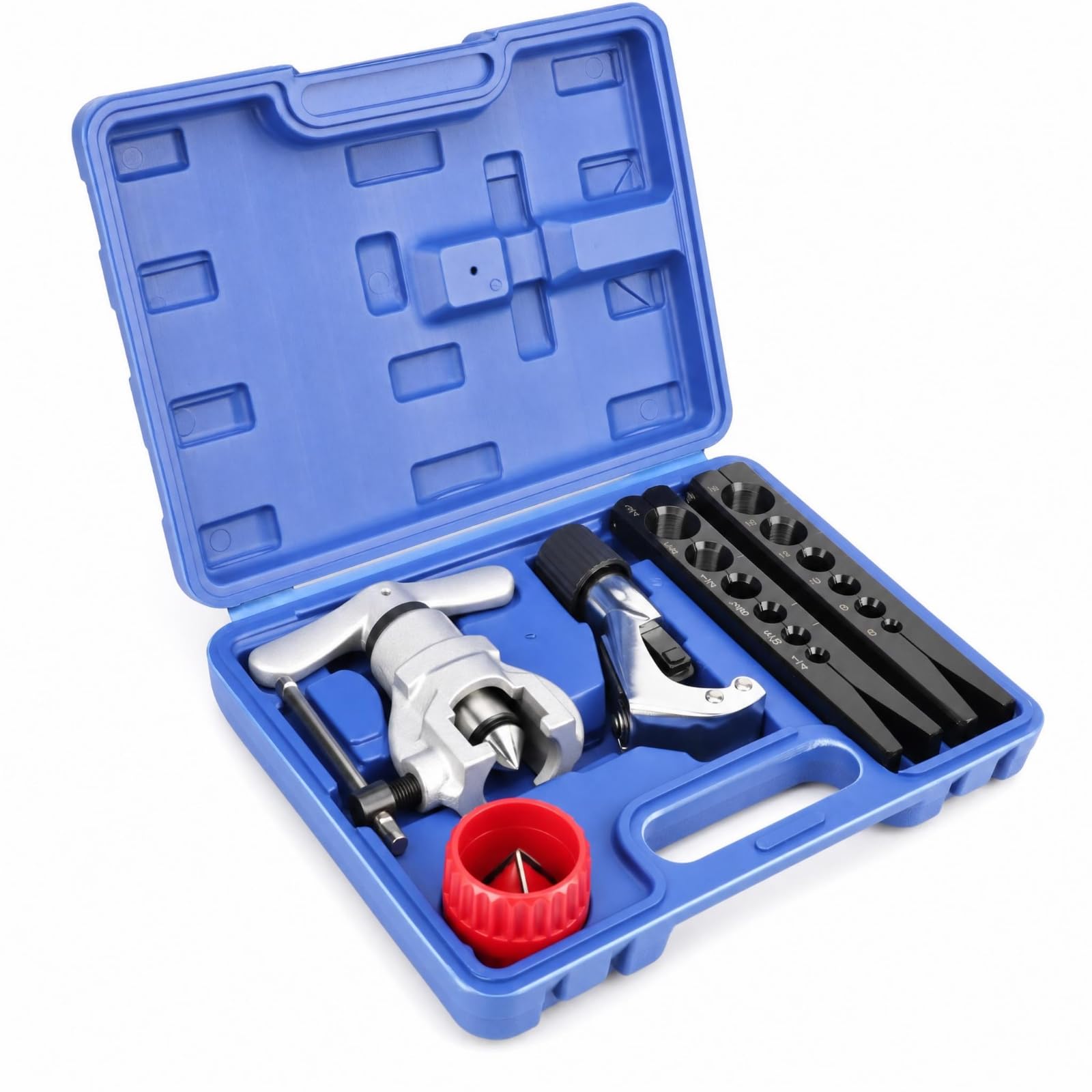 Qianly Cartellatrice con Valigetta Portatile Kit Flangiatubo Compatto Flangiatubo con Valigetta per Tecnici Climatizzazione, Refrigerazione, Condizionamento, 89156A 偏心扩管器