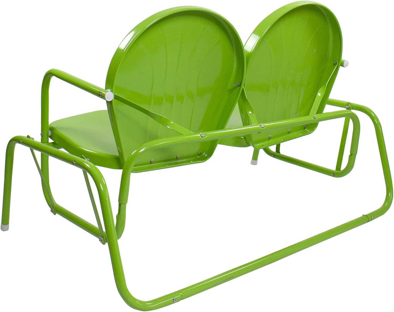 Northlight 48.25" Outdoor Retro Metal Tulip Double Glider Patio Chair Lime Green