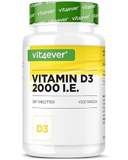 vit4ever Vitamin D3-365 Tabletten - 2000 I.E. - Amazon product rated Grade B