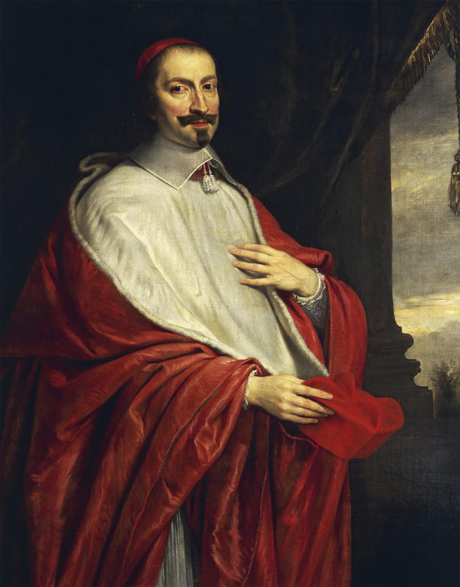 SERENDIPITP Vintage Wall Art Canvas Nordic Poster Canvas Print Picture Portrait of Giulio Mazzarino by Philippe De Champaigne Wall Art Poster for Home Decor 60x90cm