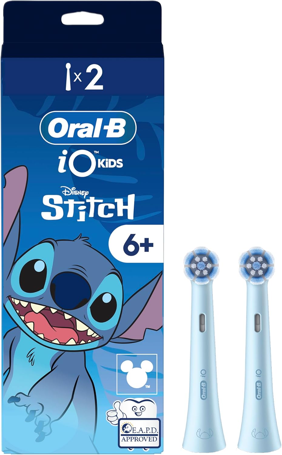 Oral-B iO Kids Disney Stitch Electric Toothbrush for Kids Ages 6+ - Soft on Teeth and Wobbly Gums for Cleaner Teeth, 2-Pack