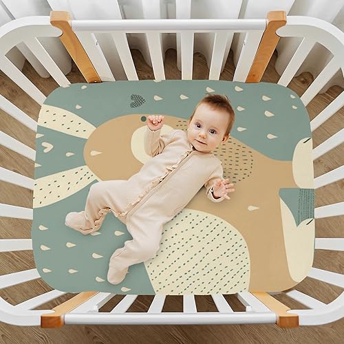 Miniatura 6 de Lindo paquete de sábanas ajustadas de conejo compatibles con otros corralitos, patios de juegos, cunas portátiles y minicunas de 52 x 28 pulgadas