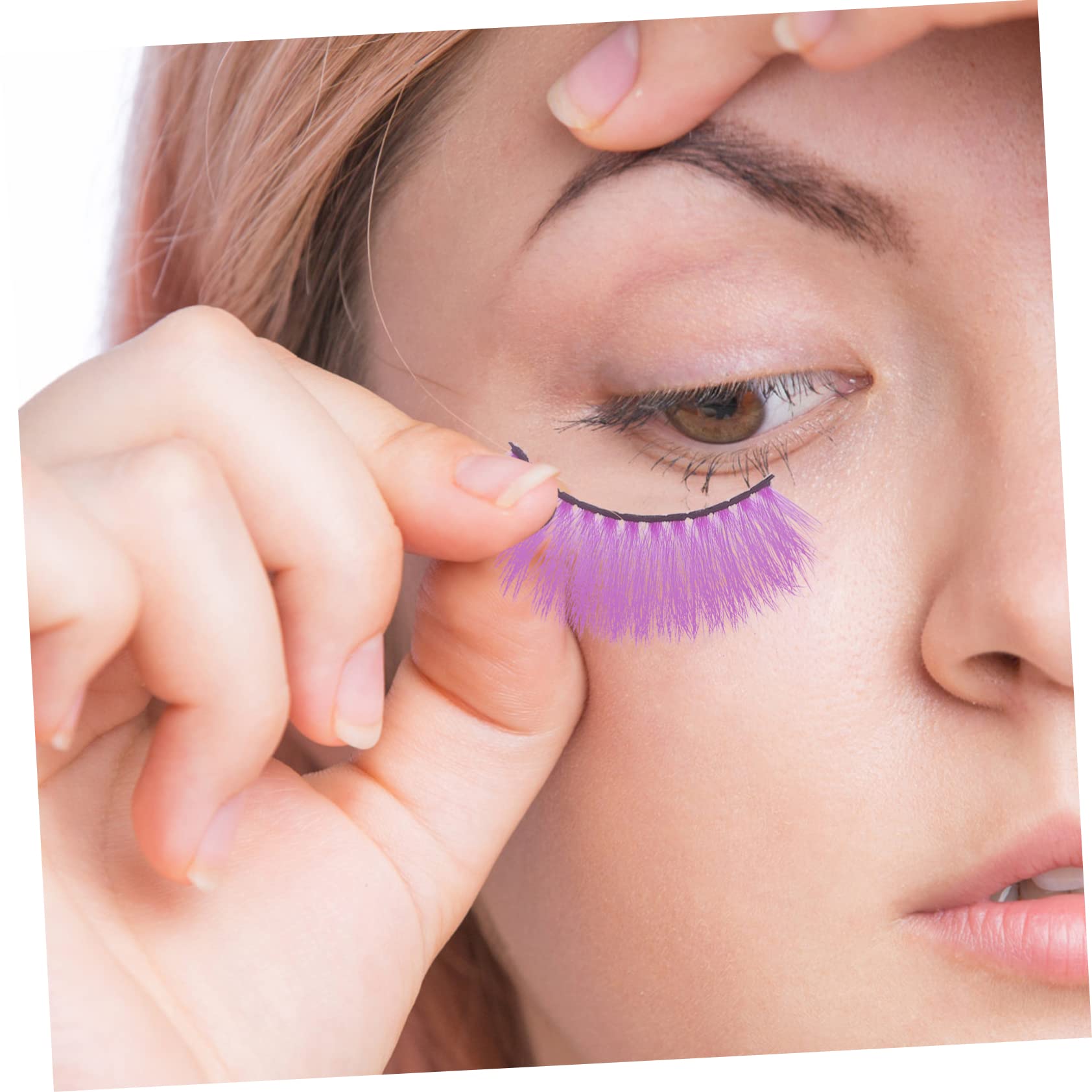 FRCOLOR 25pares Pestañas Postizas Coloridas Para Mujer Extensiones Para Maquillaje De Fiesta y Cosplay Reutilizables y