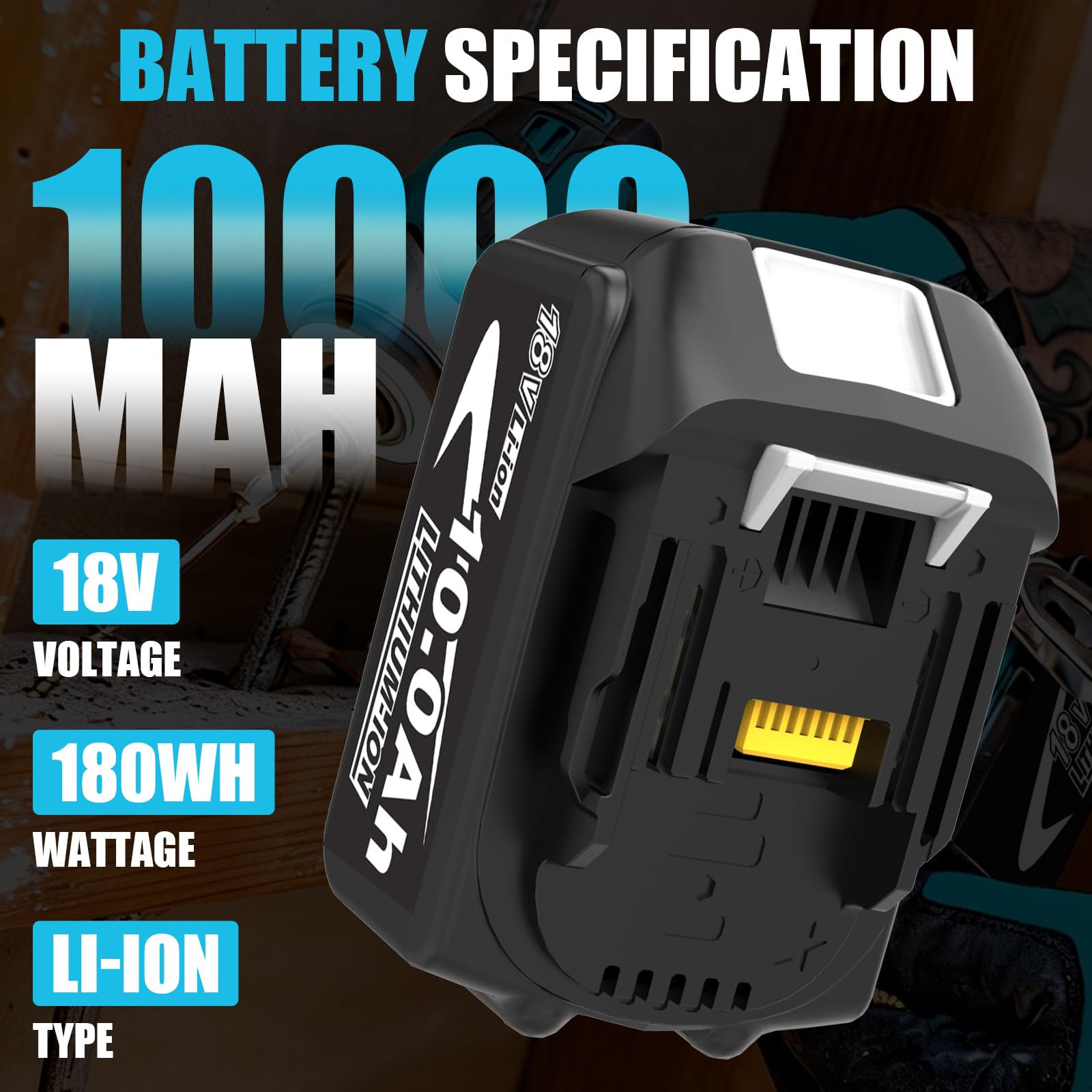2Stück 10000 mAh Kompatibel mit Makita Akku 18V BL1850 BL1860 BL1840 BL1830 mit LED Indikator
