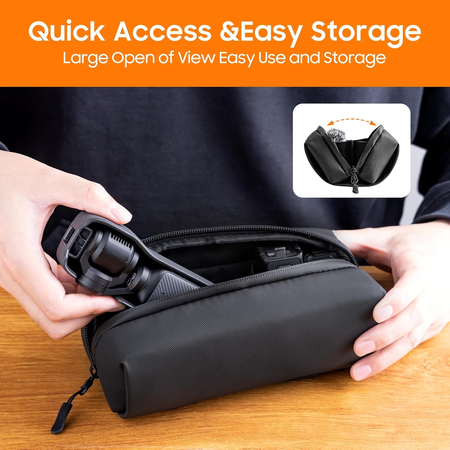 Carrying Case Bag for DJI Osmo Pocket 3 Creator Combo,Portable Waterproof Storage Carry Case,Lightweight Protective Pouch for Camera&Accessories,Large Capacity Handbag for DJI Osmo Pocket 3 - Image 5