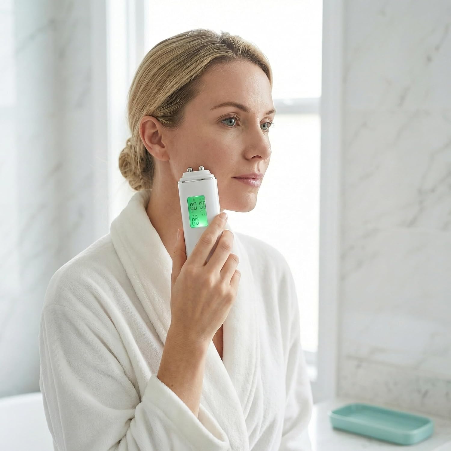 TEHAUX Skin Hydration Tester Facial Light Meter Portable Lcd Display Skin Moisture Analyzer Oil Detector for Home and Professional