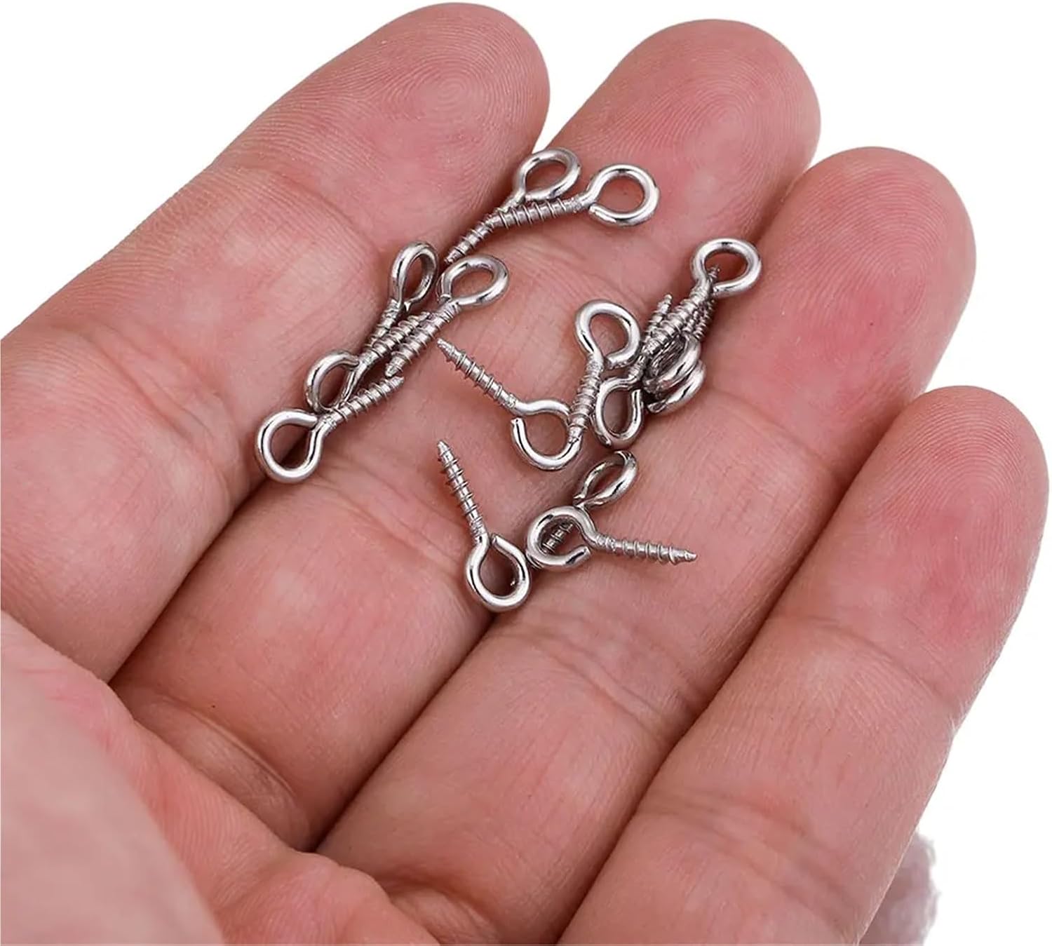 Eye Pins 1000pcs Stainless Steel Tiny Mini Screw Eye Pins Eyepins Hooks Threaded Eyelets Clasps for DIY Beads Jewelry Making for Jewelry Making, Pendant Beads(4x10)