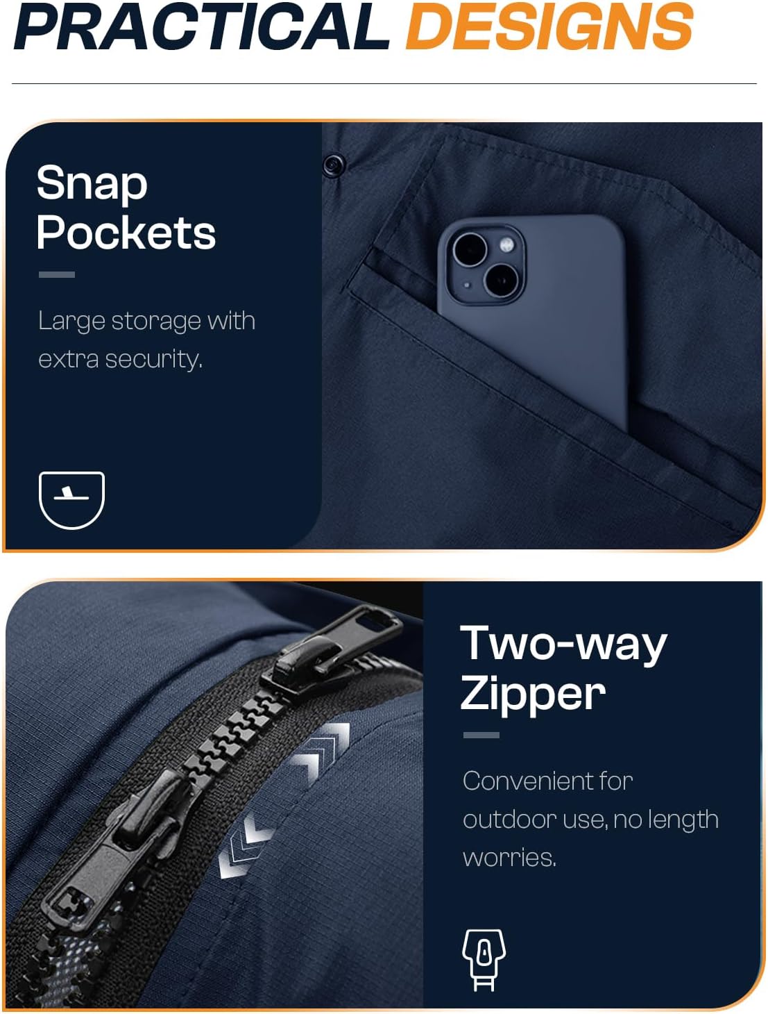 SaphiRose Women's Long Rain Jacket Waterproof Lightweight Hooded Raincoat Packable Knee Length Rain coat - Image 5