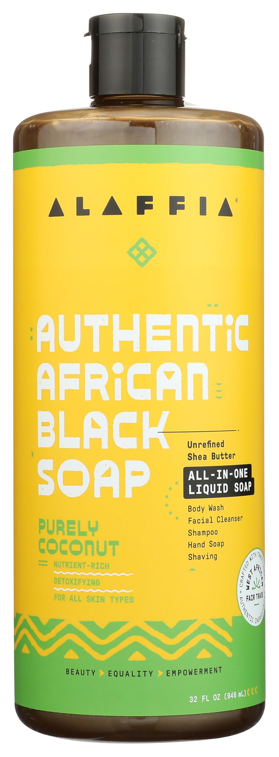 Soap Authentic African Black Purely Coconut, 32 Fl Oz | Grocery