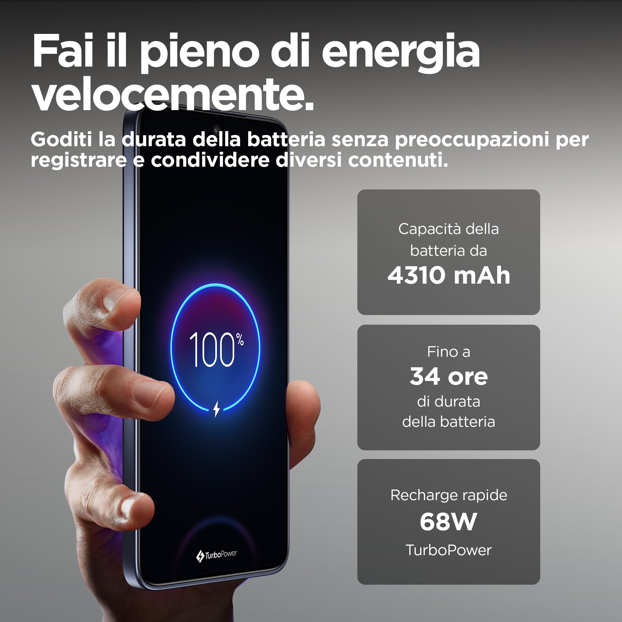 Motorola edge 50 neo (8/256GB, Fotocamera Sony LYTIA™ 700C 50+13+10MP selfie 32MP, Display 6.36" pOLED 120Hz, IP68, MediaTek MTK 24M, batteria 4310mAh, ricarica 68W, Android 14), PANTONE Grisaille