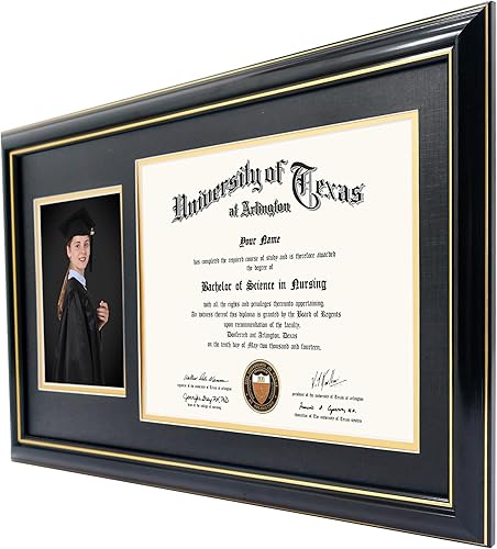 Miniatura 3 de GraduationMall Marco de graduación de clase 2025 para diploma de 8.5 x 11 pulgadas y foto de 4 x 6 con tapa de graduación y soporte para borlas,