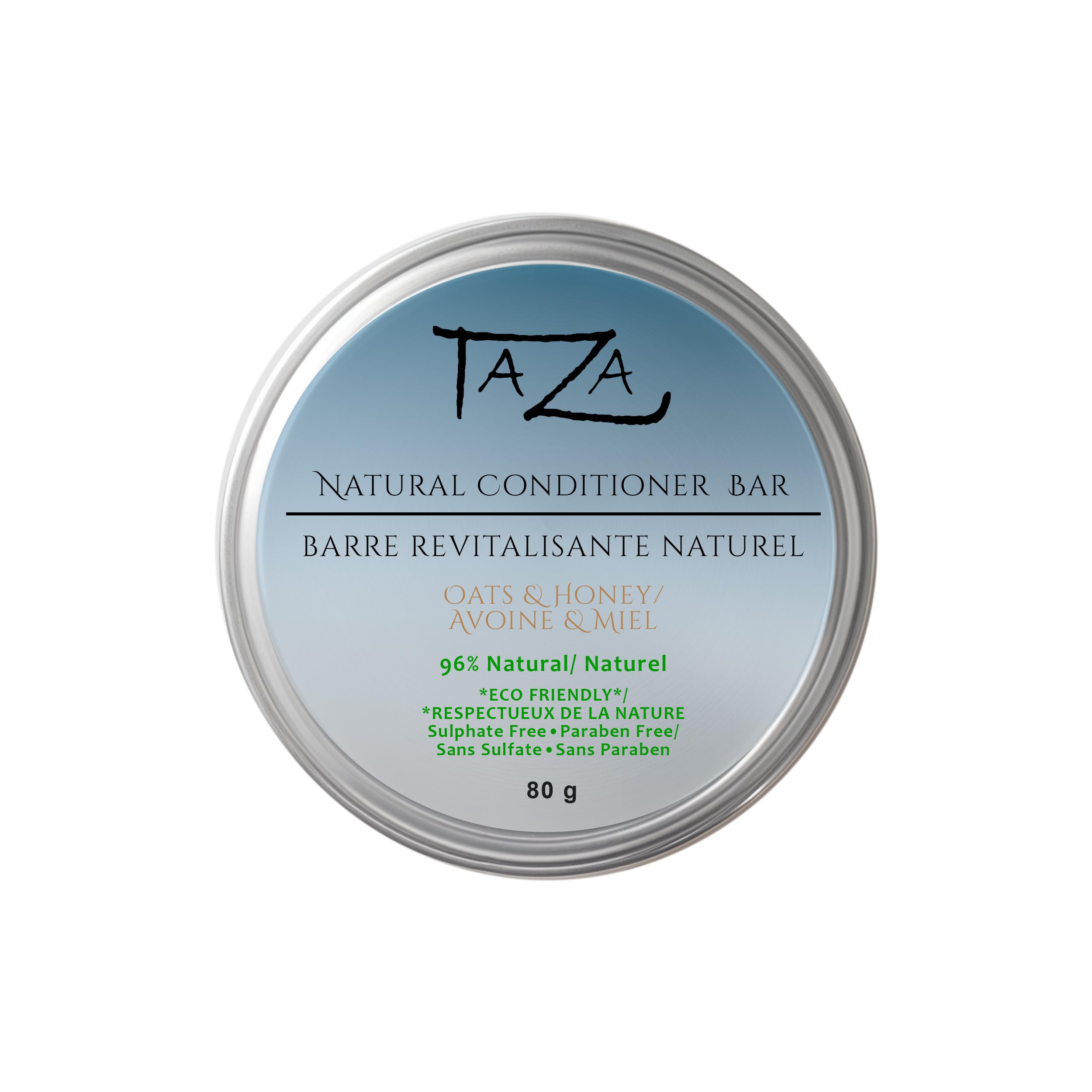 Taza Premium Natural Oats and Honey Conditioner Bar (90 g), Contains Jojoba, Argan, Coconut Oils, Cocoa Butter, Hydrolyzed Oat Protein, Panthenol