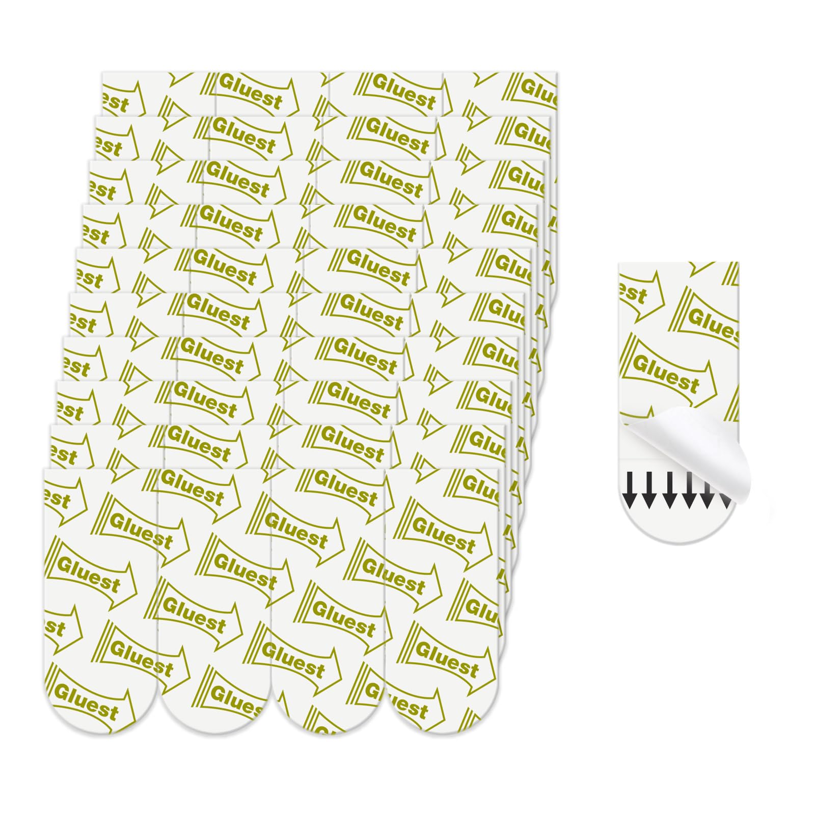 Gluest 40 Small Adhesive Strip, Removable Picture Hanging Strips, Damage Free Adhesive Strip for Small Wall Hooks, Double Sided Tapes for Wall Decor,