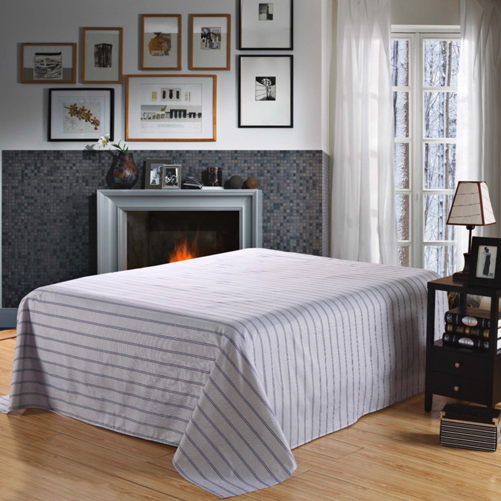 Feuilles double de pur coton grand format 240x265cm au tissage traditionnel